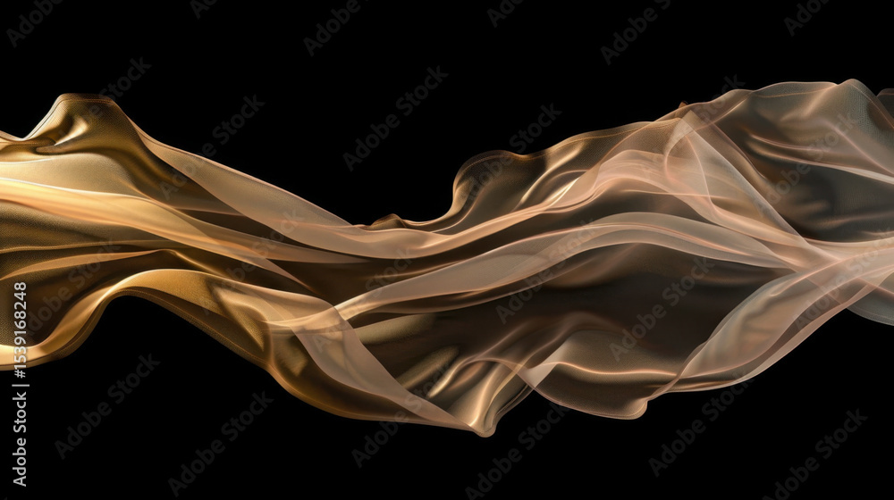 Aufkleber shimmering silk lines flowing in graceful abstract forms create captivating visual experience. soft,