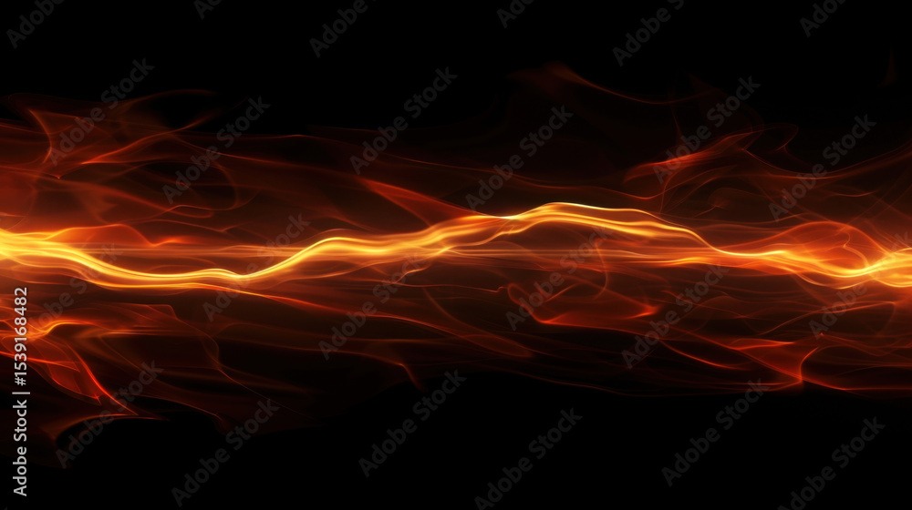 Poster dynamic flame effect with vibrant orange and red colors, creating sense of energy and movement in da
