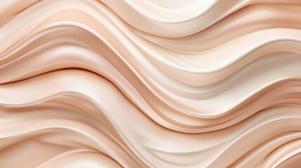 Obraz premium Smooth wave motion of light creating layered abstract textures in soft peach and cream tones evokes sense of calm and elegance
