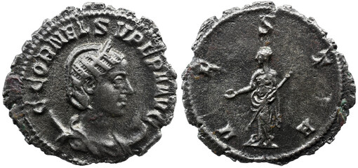 Roman Imperial Cornelia Supera. Augusta, AD 253. AR Antoninianus