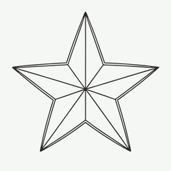 Obraz premium Black Outline Geometric Five Pointed Star Shape Simple Minimalist Design Element