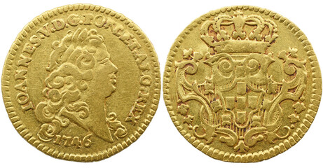 Portugal D. João V (1706-1750) Meio Escudo ( 800 Reis ) 1746