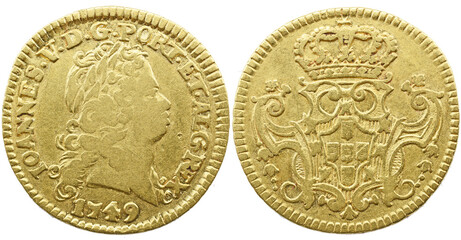 Portugal D. João V (1706-1750) Escudo ( 1600 Reis ) 1749 