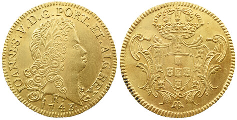 Portugal D. João V (1706-1750) Peça ( 6400 Reis ) 1743