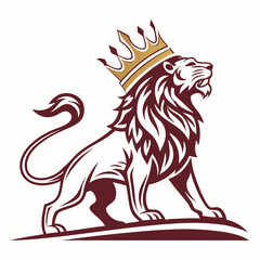 Fototapeta premium Roaring Lion Vector Logo design Fierce Black and White Wild Animal Mascot for Branding Tattoo Design and print design