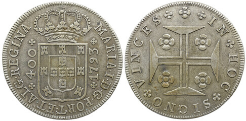 Portugal D. Maria I (1786-1799) New Cruzado Lisbon 1793