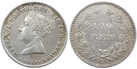 Portugal D. Maria II (1834-1853) 100 Réis 1853
