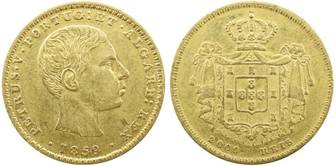 Portugal D. Pedro V (1853-1861) 2000 réis 1859 