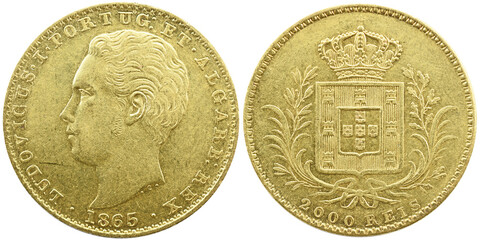 Portugal D. Luís I (1861-1889) 2000 réis 1865