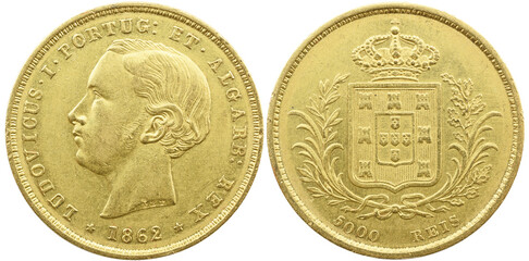 Portugal D. Luís I (1861-1889) 2000 réis 1862 