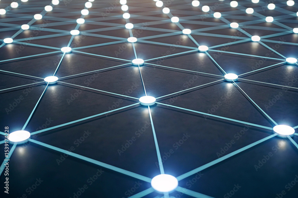 Poster illuminated network grid abstract technology background