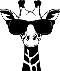illustration of a cute giraffe wearing glasses © Gabriel