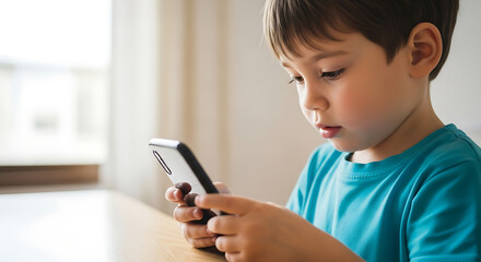 Fototapeta premium Child Watching Mobile Screen
