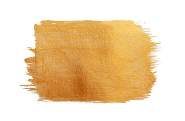 Beautiful textured golden strokes isolated on white background.