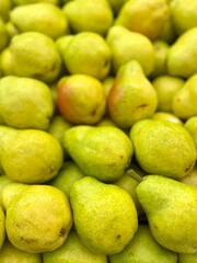 yellow pears in a market