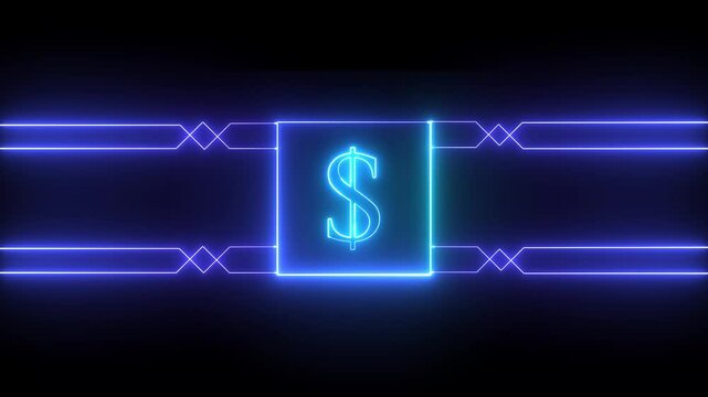 dollar text Learning and Artificial Intelligence Business, modern technology, internet networking concept. Business technology. science automation brain. 