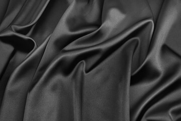 Obraz premium Texture black satin, silk background