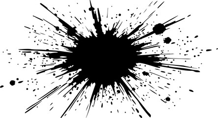 abstract black paint and ink splatter