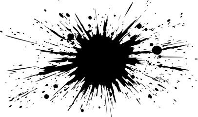 abstract black paint and ink splatter