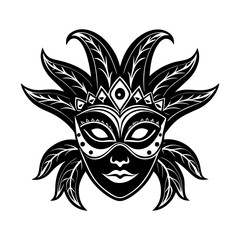 Elegant venetian carnival mask vector illustration for masquerade ball or party design template vector