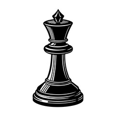 Fototapeta premium Isolated black and white queen chess piece illustration for strategy board game tournaments and design projects