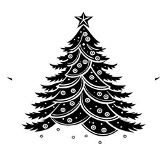 Download christmas tree vector graphic silhouette with star and ornaments for free design project