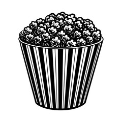 Delicious popcorn bucket vector illustration for movie night snacks and cinema food designs graphic asset