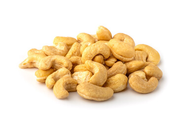 cashew nuts on white background