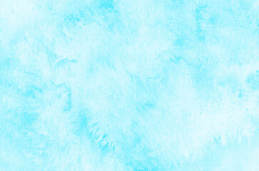 Hand painted blue watercolor background.