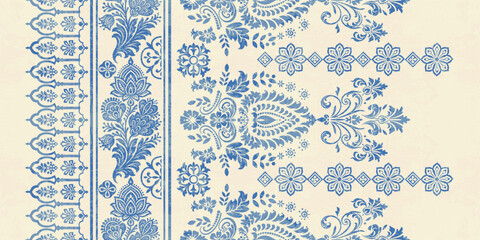 Motifs Ikat floral paisley embroidery floral. ikat ethnic Saree Sarong oriental pattern traditional.Ikat embroidery style abstract embroidery design for texture,fabric,clothing,wrapping,decoration