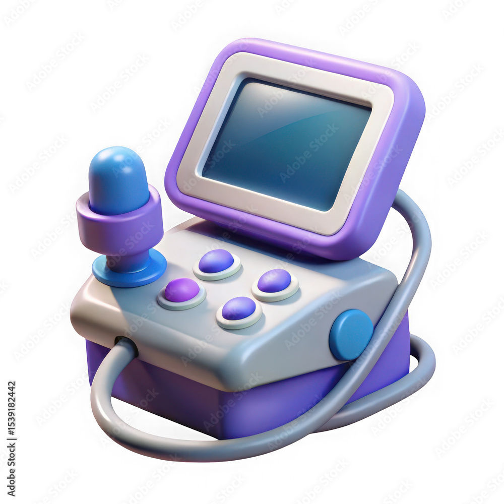 Aufkleber retro gaming console 3d render isolated on transparent background