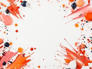Abstract Paint Splatter Border