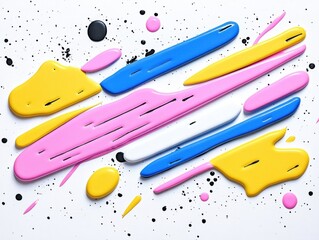 Abstract colorful paint splatter art