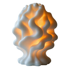 Modern White Decorative Lamp with Soft Glow for Contemporary Interiors on transparent background