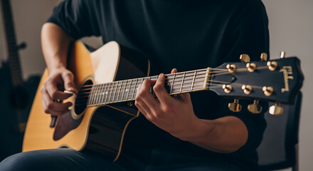 Person Playing Guitar Solo
