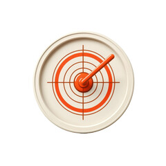 Target Symbol with Orange Pointer on a Circular Background for Precision and Focus on transparent background
