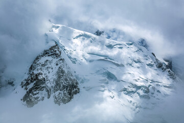 Glacier in Mont Blanc Massif, Mont Blanc du Tacul, Chamonix, France, Europe