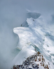 Glacier in Mont Blanc Massif, Mont Blanc du Tacul, Chamonix, France, Europe