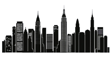 Naklejka premium PNG Modern city skyline silhouette illustration