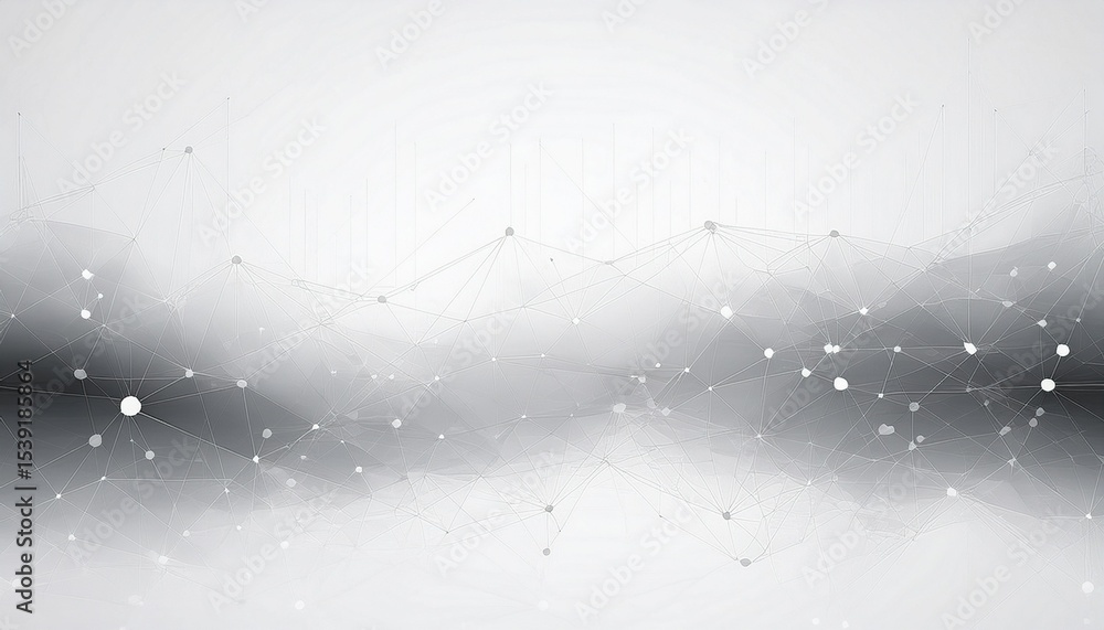 Poster dots and lines connection on white abstract technology background