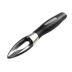 Sleek Black Vegetable Peeler with Stainless Steel Blade for Effortless Food Preparation in Modern Kitchens on transparent background