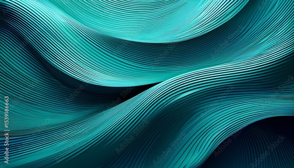 Poster abstract teal lines webbing in a dynamic geometric pattern