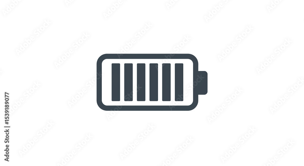 Aufkleber a simple illustration of a battery icon with full charge level on a plain white background space for