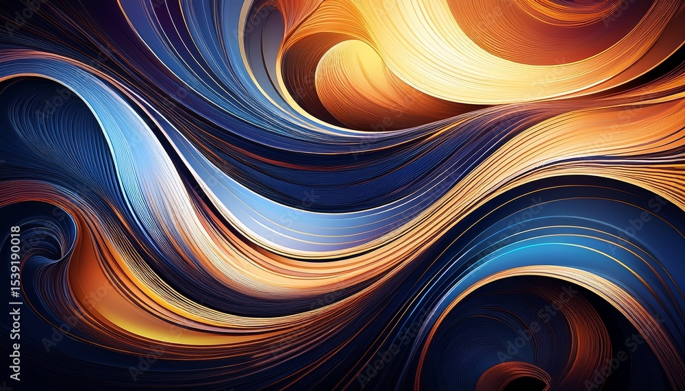 Poster elegant abstract design featuring swirling lines and curves in a modern artistic style perfect for b