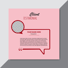 
Pink color modern and clean Client Testimonial design.
