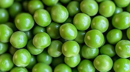 Fresh green peas piled together in a vibrant display ready for cooking or serving