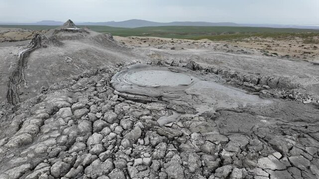 A view of the Mud Volcanoes in Qobustan, Azerbaijan