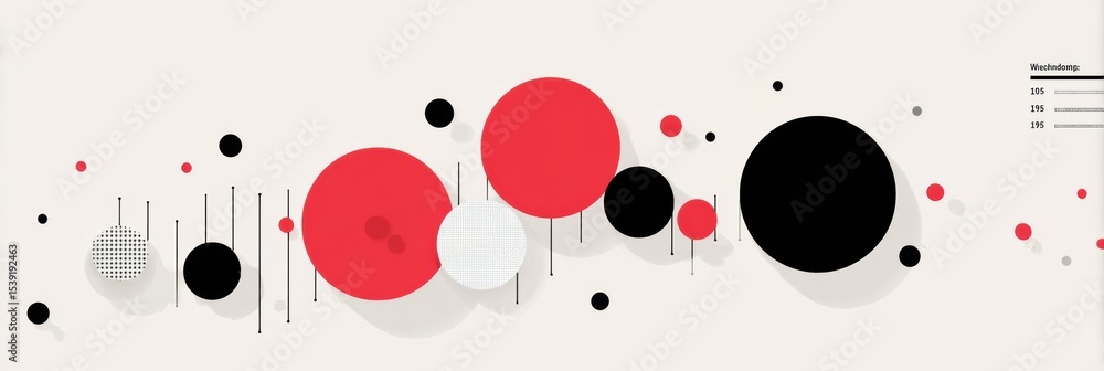 Poster Minimalist Weekly Habit Progress Chart Featuring Abstract Circles in Contrasting Colors and Patterns for Tracking Personal Growth