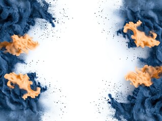 Abstract Ink Blot Art on White Background