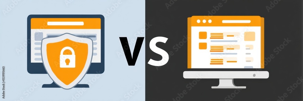 Poster Secure Versus Insecure Websites Comparison Highlighting Digital Safety Levels and User Trust in a Simplified Visual Format